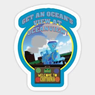 "Oceanview Trestle" - Welcome to Crotoonia! Sticker